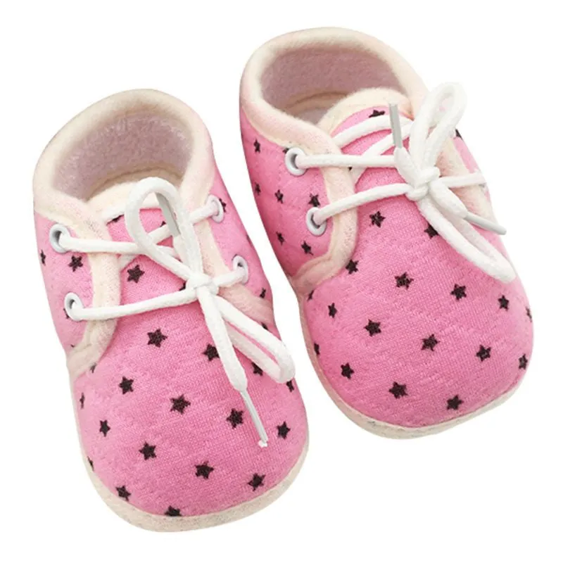 Newborn Infant Toddler Baby Boy Girls Kids Soft Sole Shoes Laces Up Sneaker First Walkers 0-18MSM6