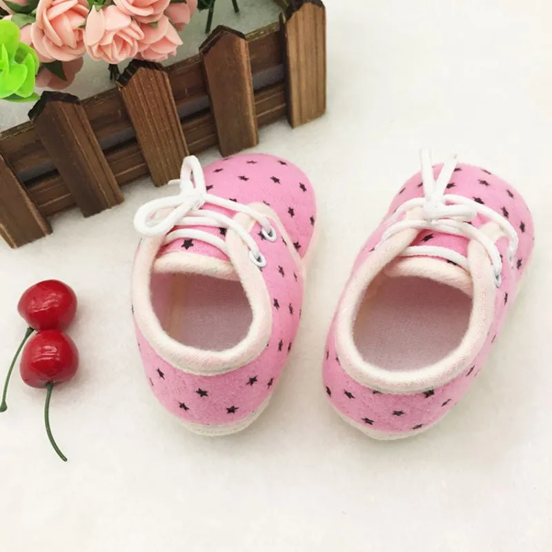 Newborn Infant Toddler Baby Boy Girls Kids Soft Sole Shoes Laces Up Sneaker First Walkers 0-18MSM6