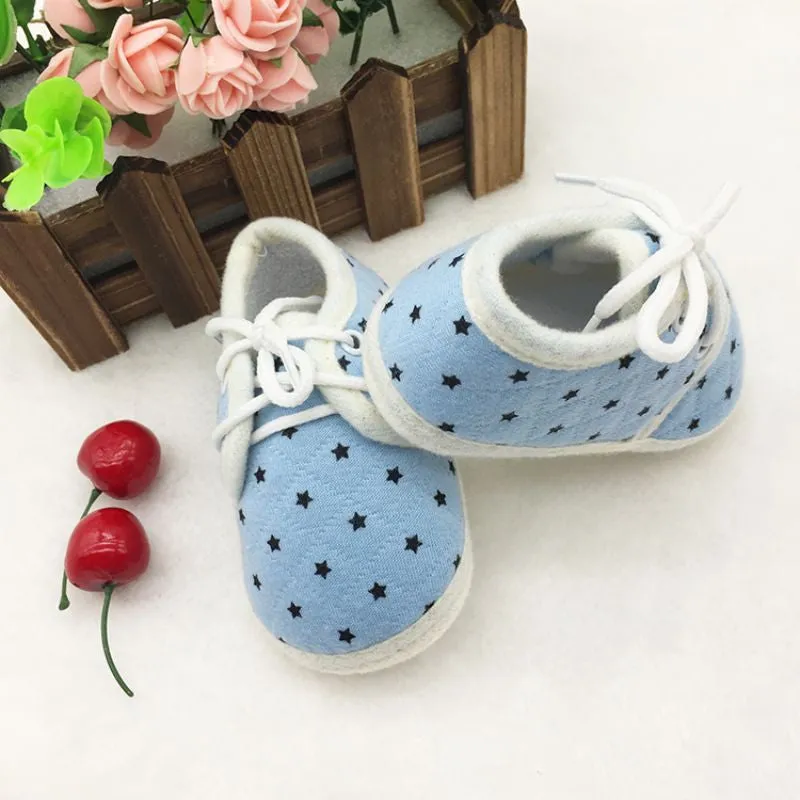 Newborn Infant Toddler Baby Boy Girls Kids Soft Sole Shoes Laces Up Sneaker First Walkers 0-18MSM6