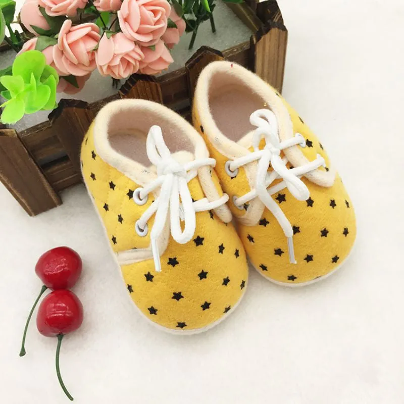 Newborn Infant Toddler Baby Boy Girls Kids Soft Sole Shoes Laces Up Sneaker First Walkers 0-18MSM6