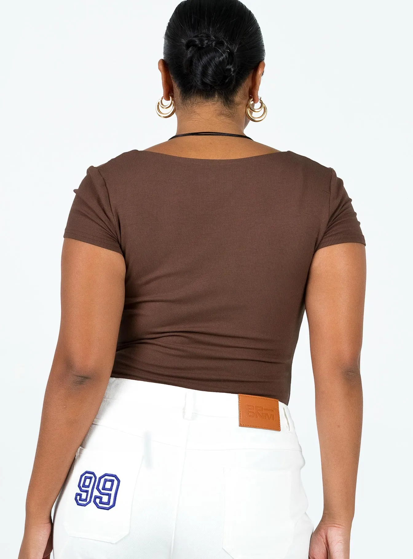 Nolan Short Sleeve Bodysuit Brown