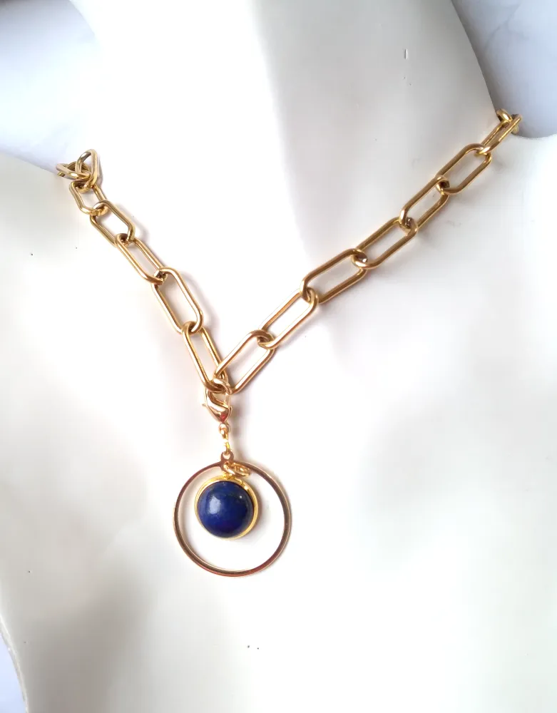 Orbit with Lapis Lazuli Paperclip Layering Necklace