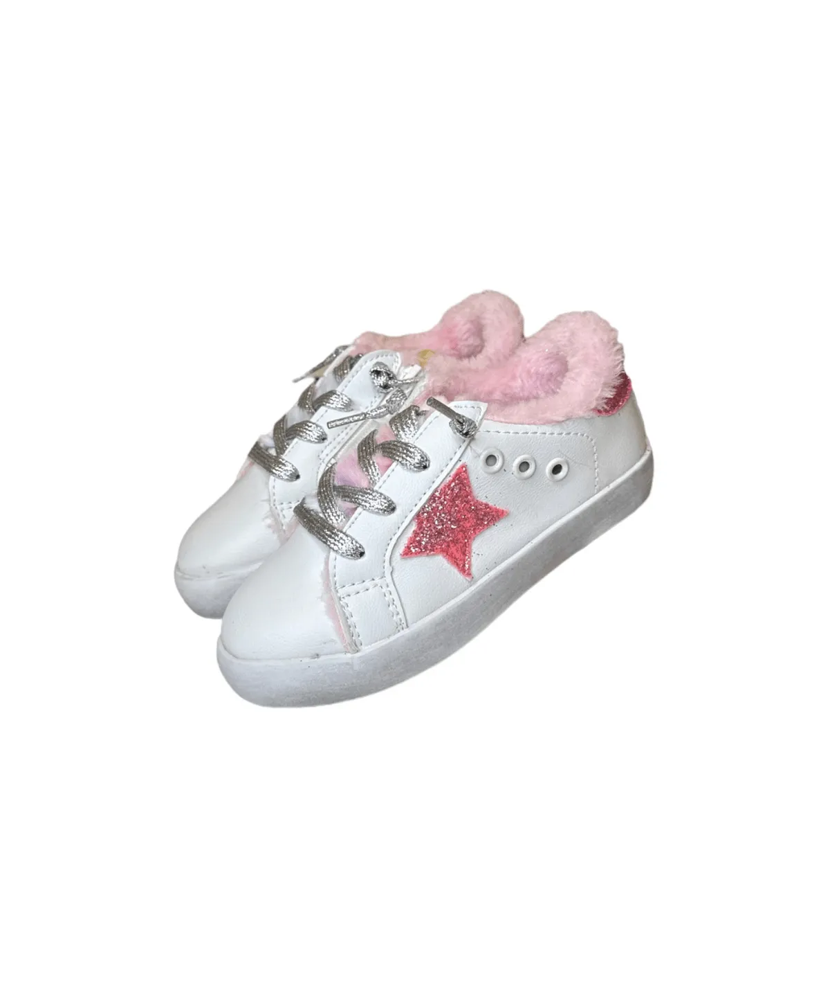 Paris Pink Fur Star Girl Sneaker