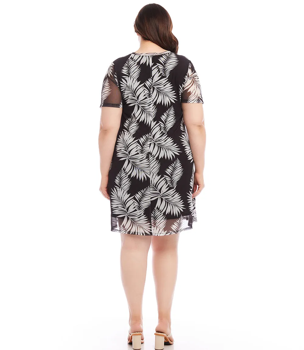 Plus Size Short Sleeve A-Line Dress