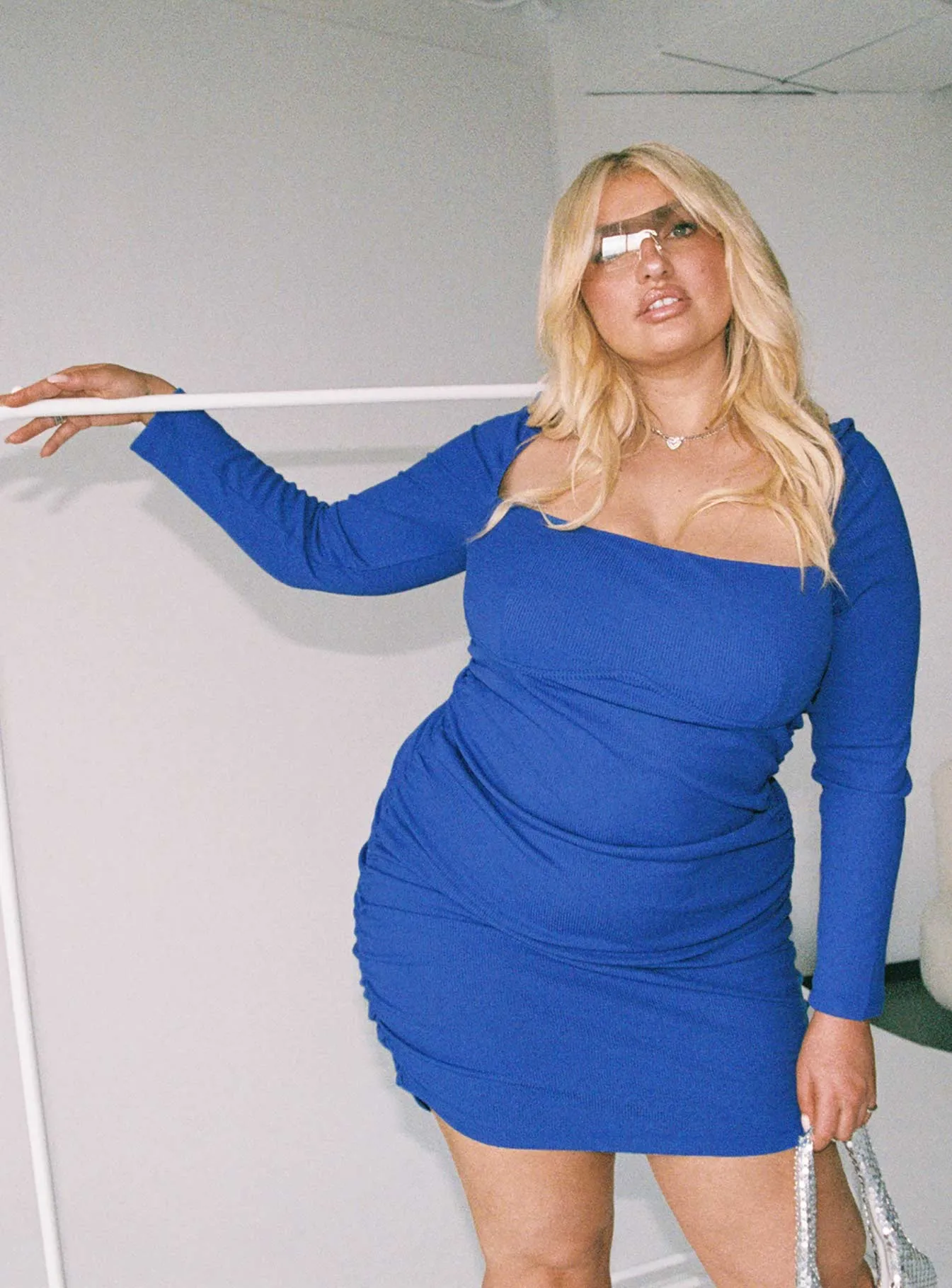 Portia Mini Dress Blue Curve