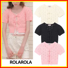 rolarola  |Street Style Cotton Short Sleeves Cardigans