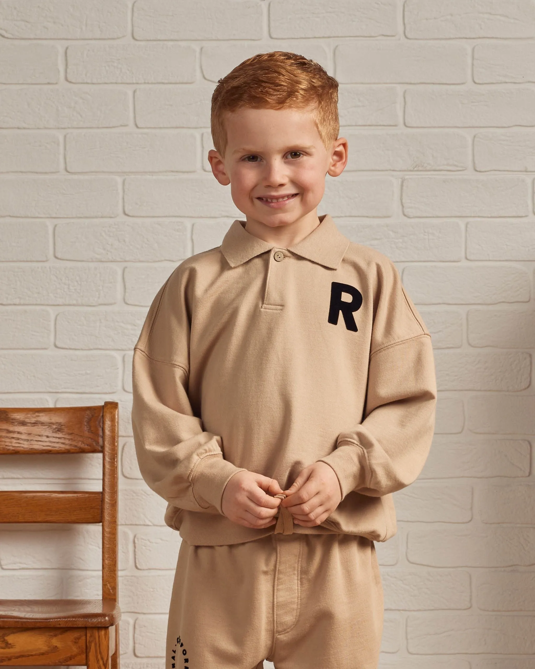 Rylee and Cru Collared Sweatshirt - Sand