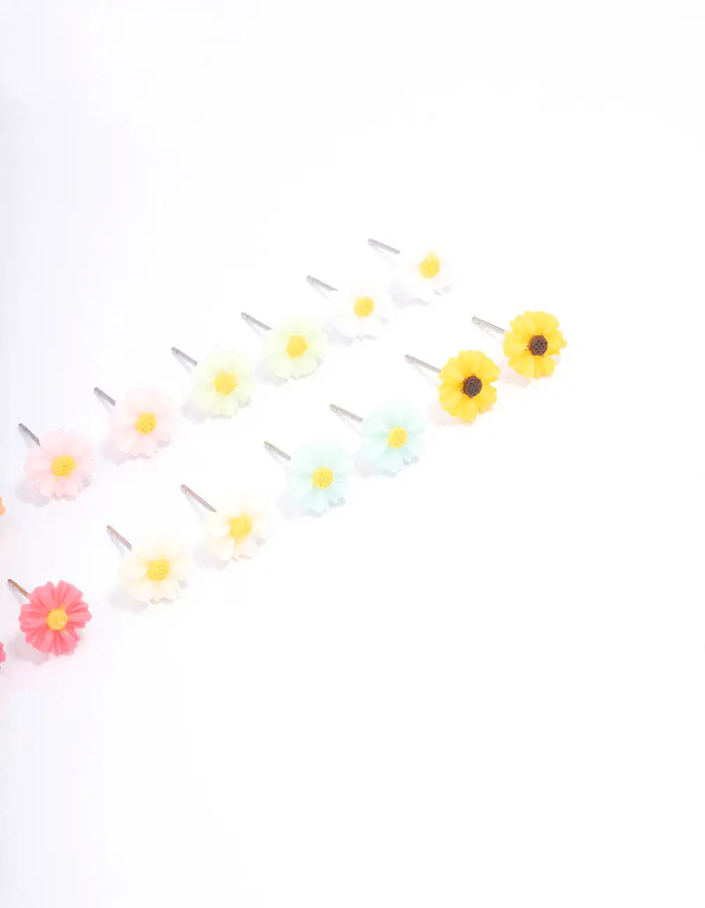 Silver Sunflower Earring 8-Pack