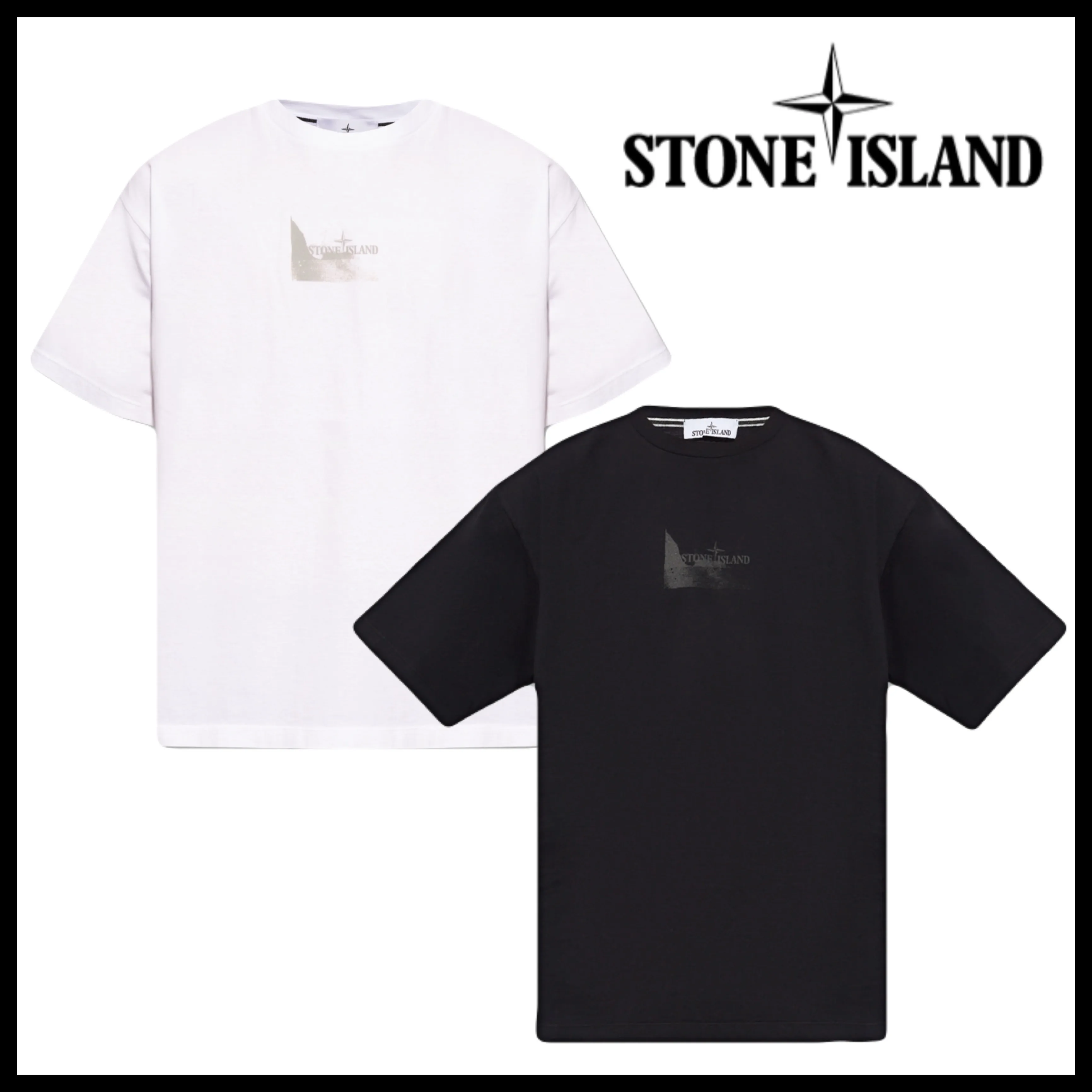 STONE ISLAND  |Crew Neck Cotton Short Sleeves Logo Crew Neck T-Shirts