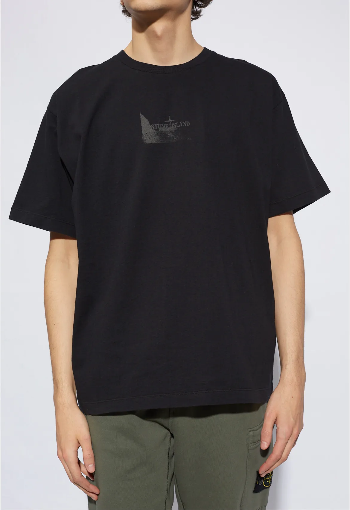 STONE ISLAND  |Crew Neck Cotton Short Sleeves Logo Crew Neck T-Shirts