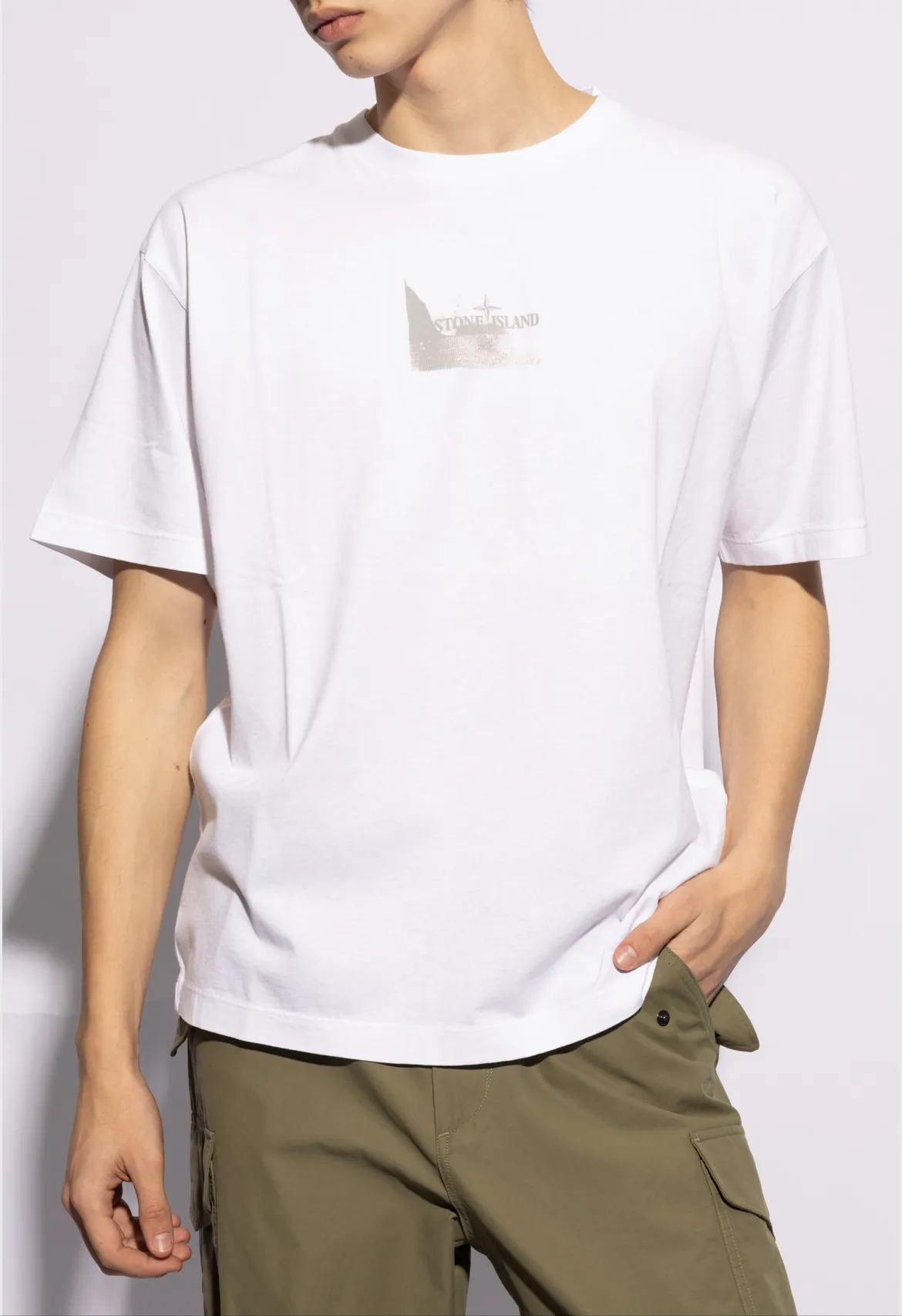 STONE ISLAND  |Crew Neck Cotton Short Sleeves Logo Crew Neck T-Shirts