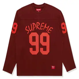 Supreme 99 L/S Maroon Football T Shirt