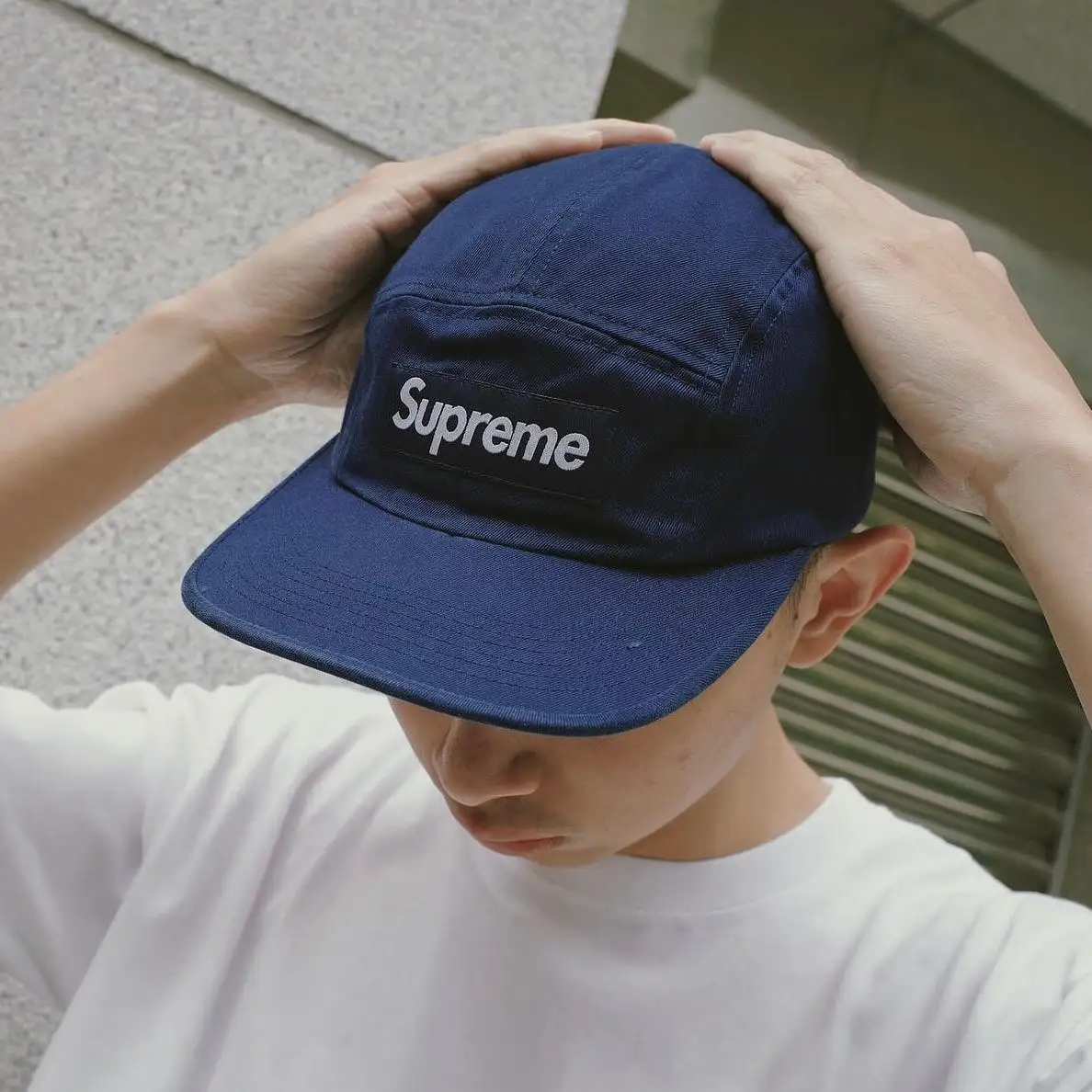 Supreme Washed Chino Twill Camp Cap Navy