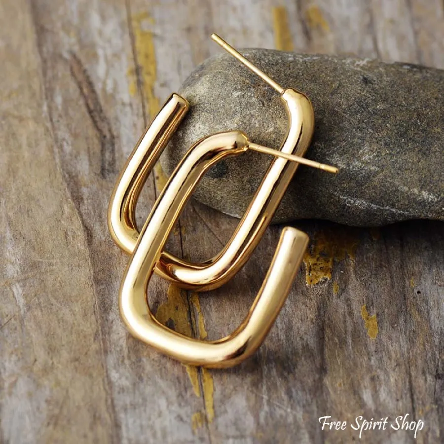 Trendy Gold Geometric Earrings