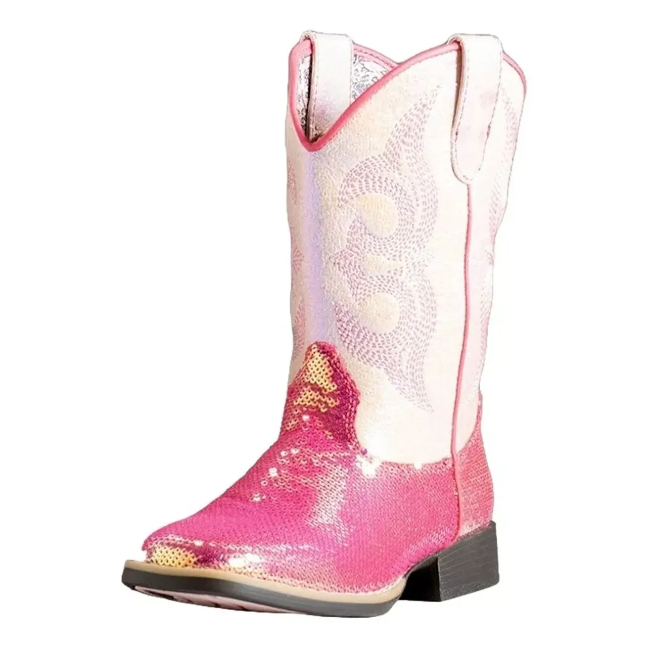 Twister Toddler Girl's Sequin Krissy Western Boots - Hot Pink