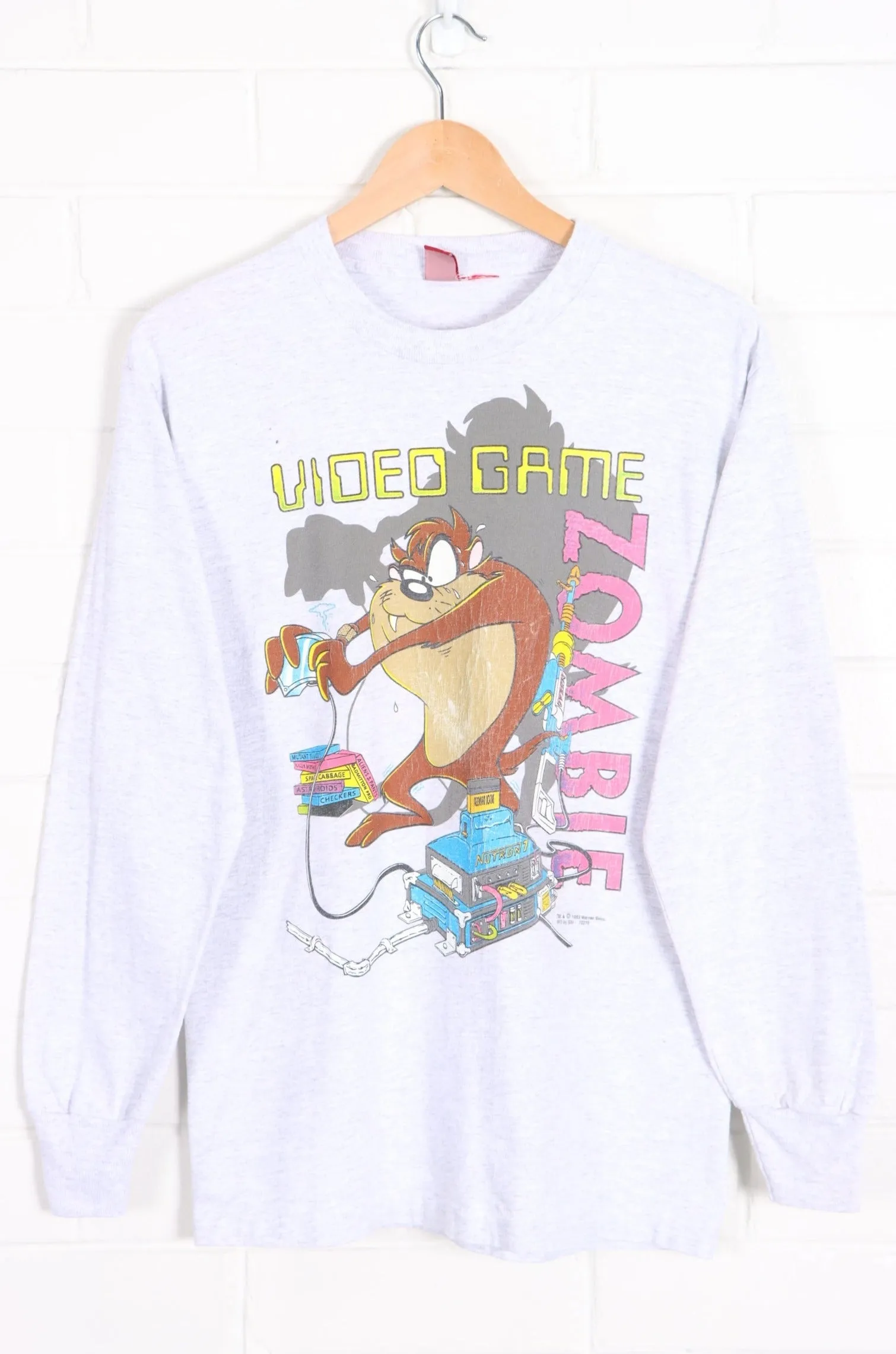 Vintage 1993 WARNER BROS Video Game Zombie Taz Sweatshirt (S-M)