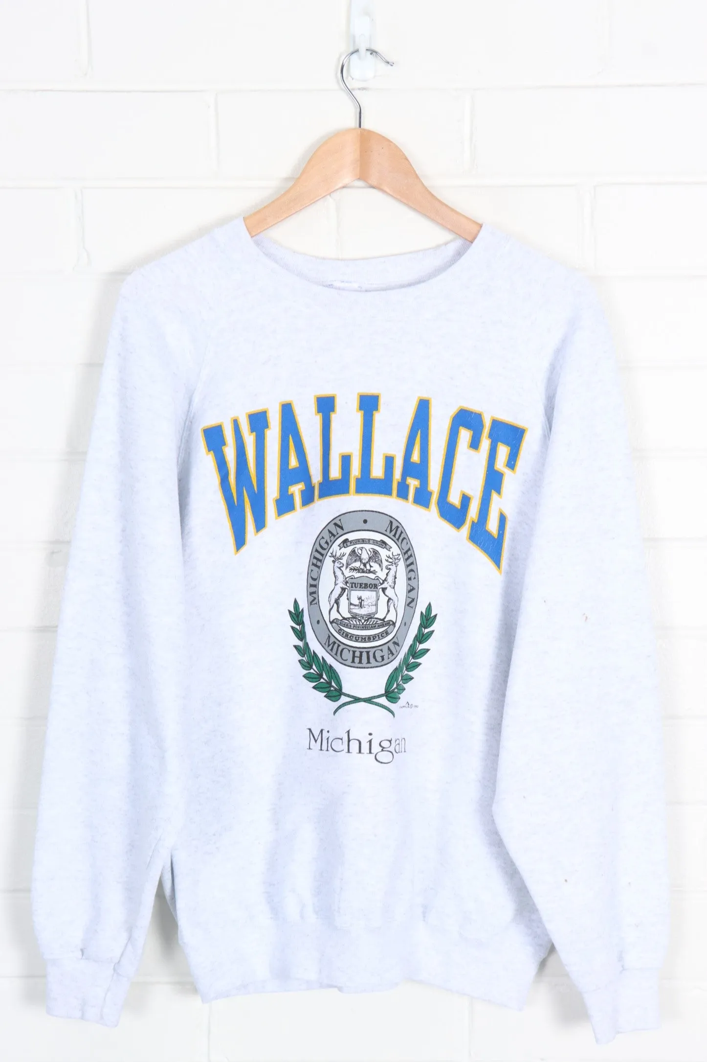 Wallace Michigan 1992 Crest Logo Sweatshirt (XL)