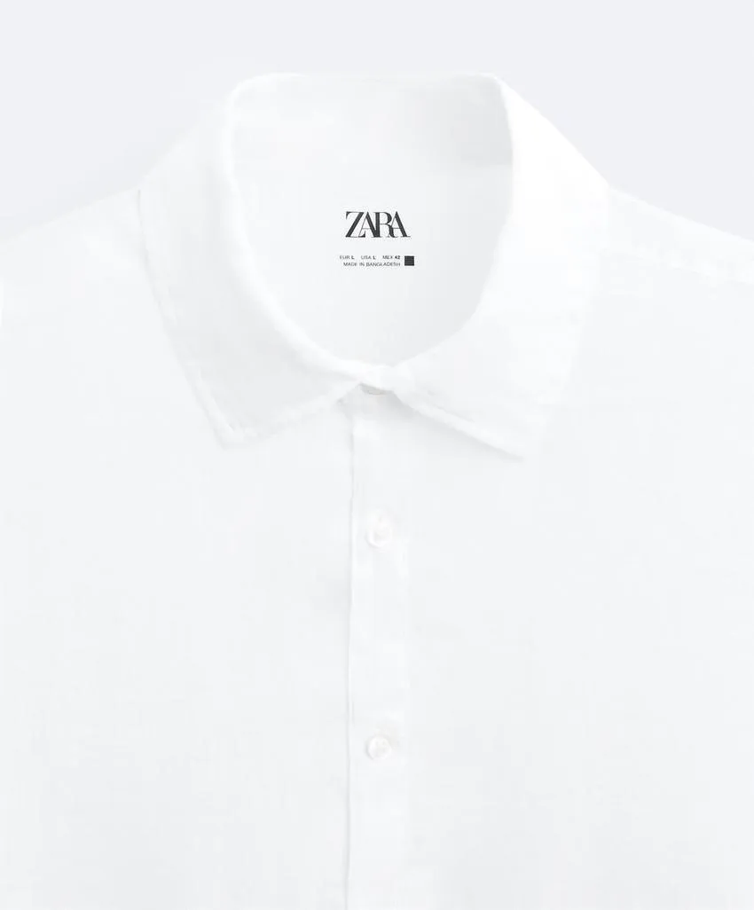 ZARA  |Linen Plain Short Sleeves Polos